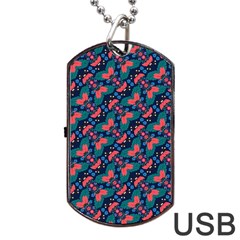 Illustration Tile Pattern Patchwork Dog Tag Usb Flash (two Sides) by danenraven