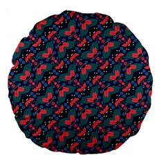 Illustration Tile Pattern Patchwork Large 18  Premium Round Cushions by danenraven