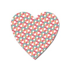 Patchwork Pastel Pattern Art Heart Magnet