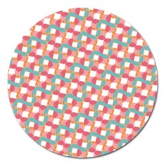 Patchwork Pastel Pattern Art Magnet 5  (round)