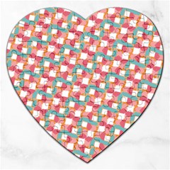 Patchwork Pastel Pattern Art Jigsaw Puzzle (heart) by danenraven