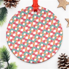 Patchwork Pastel Pattern Art Round Ornament (Two Sides)