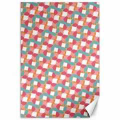 Patchwork Pastel Pattern Art Canvas 12  X 18  by danenraven