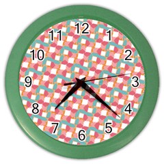 Patchwork Pastel Pattern Art Color Wall Clock