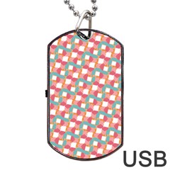 Patchwork Pastel Pattern Art Dog Tag Usb Flash (two Sides) by danenraven