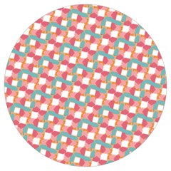 Patchwork Pastel Pattern Art Round Trivet