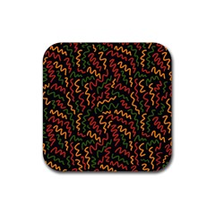 African Abstract  Rubber Coaster (square) by ConteMonfrey