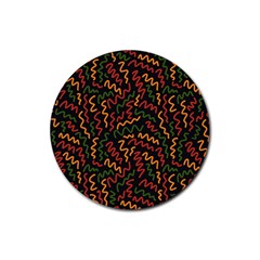 African Abstract  Rubber Round Coaster (4 Pack) by ConteMonfrey