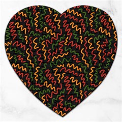 African Abstract  Jigsaw Puzzle (heart) by ConteMonfrey