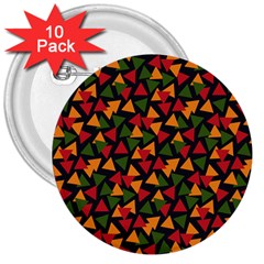 African Triangles  3  Buttons (10 pack) 