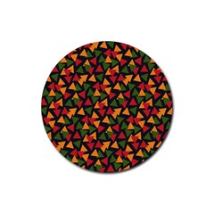 African Triangles  Rubber Coaster (Round)