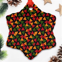 African Triangles  Snowflake Ornament (two Sides) by ConteMonfrey