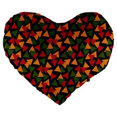 African Triangles  Large 19  Premium Heart Shape Cushions by ConteMonfrey