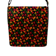 African Triangles  Flap Closure Messenger Bag (L)