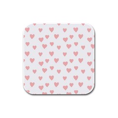 Small Cute Hearts Rubber Square Coaster (4 Pack) by ConteMonfrey