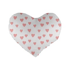 Small Cute Hearts Standard 16  Premium Flano Heart Shape Cushions by ConteMonfrey