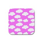 Purple Clouds  Rubber Square Coaster (4 pack) Front