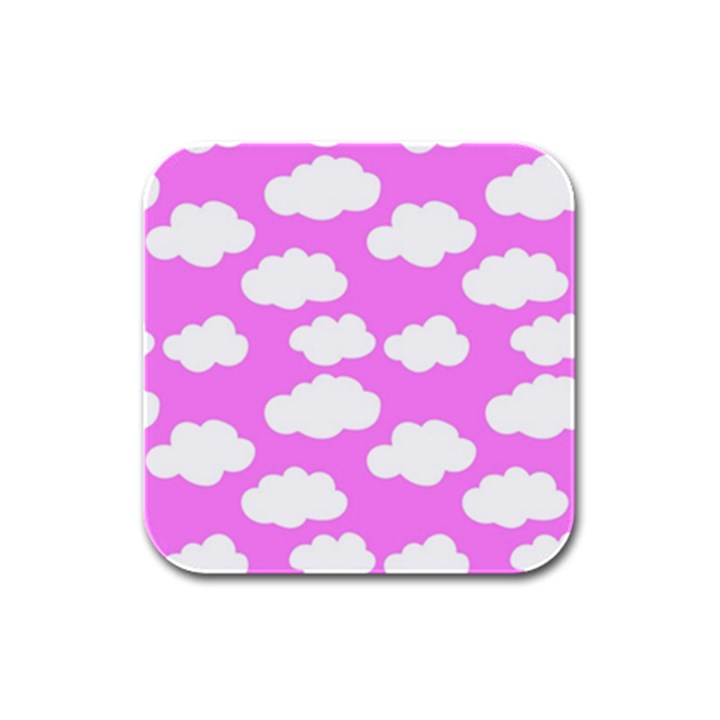 Purple Clouds  Rubber Square Coaster (4 pack)