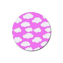 Purple Clouds  Rubber Round Coaster (4 Pack) by ConteMonfrey