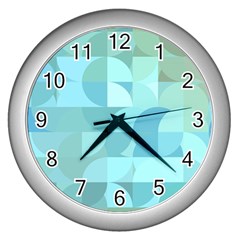 Geometric Ocean  Wall Clock (silver) by ConteMonfrey