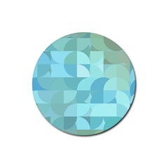 Geometric Ocean  Rubber Coaster (round) by ConteMonfrey