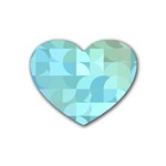 Geometric Ocean  Rubber Coaster (Heart) Front