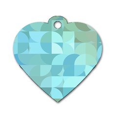 Geometric Ocean  Dog Tag Heart (one Side) by ConteMonfrey