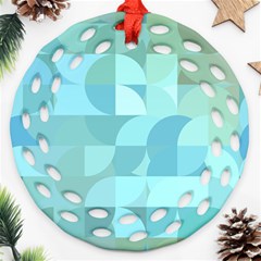 Geometric Ocean  Round Filigree Ornament (two Sides)