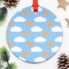 Sun And Clouds   Ornament (round) by ConteMonfrey