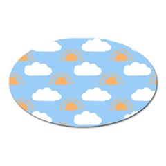 Sun And Clouds   Oval Magnet by ConteMonfrey