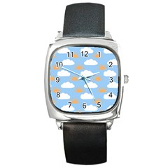 Sun And Clouds   Square Metal Watch by ConteMonfrey