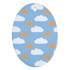 Sun And Clouds   Oval Ornament (two Sides)