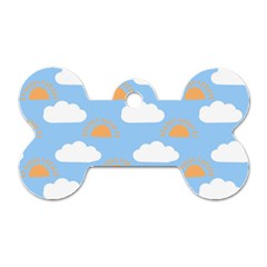 Sun And Clouds   Dog Tag Bone (one Side) by ConteMonfrey