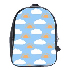 Sun And Clouds   School Bag (large) by ConteMonfrey