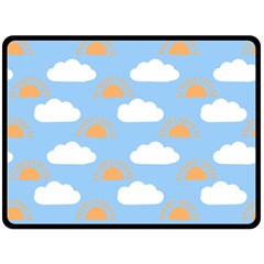 Sun And Clouds   Fleece Blanket (large)  by ConteMonfrey