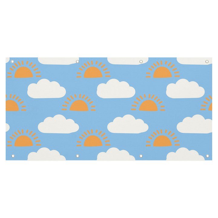 Sun And Clouds   Banner and Sign 8  x 4 