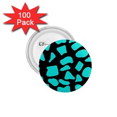 Neon Cow Dots Blue Turquoise And Black 1 75  Buttons (100 Pack)  by ConteMonfrey