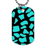 Neon cow dots blue turquoise and black Dog Tag (Two Sides) Back