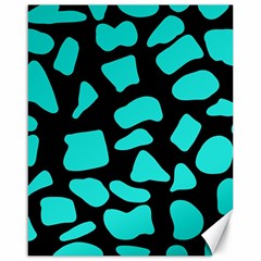 Neon Cow Dots Blue Turquoise And Black Canvas 16  X 20  by ConteMonfrey