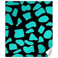 Neon Cow Dots Blue Turquoise And Black Canvas 20  X 24  by ConteMonfrey