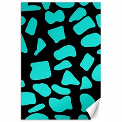 Neon Cow Dots Blue Turquoise And Black Canvas 20  X 30  by ConteMonfrey