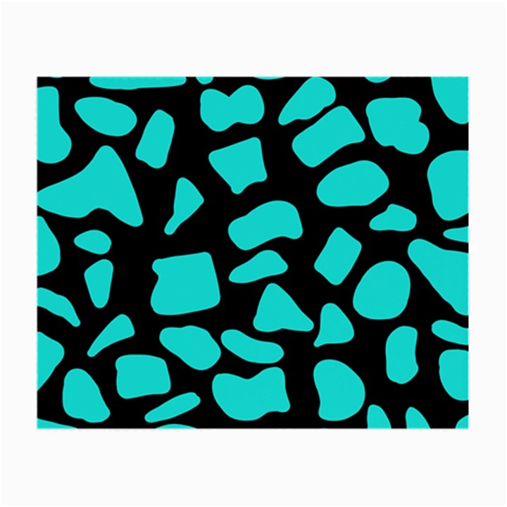 Neon cow dots blue turquoise and black Small Glasses Cloth (2 Sides)