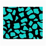 Neon cow dots blue turquoise and black Small Glasses Cloth (2 Sides) Back