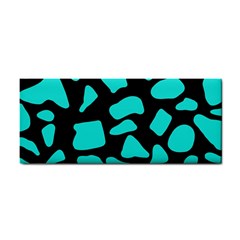 Neon Cow Dots Blue Turquoise And Black Hand Towel by ConteMonfrey