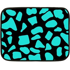 Neon Cow Dots Blue Turquoise And Black Fleece Blanket (mini) by ConteMonfrey