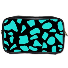 Neon Cow Dots Blue Turquoise And Black Toiletries Bag (one Side) by ConteMonfrey