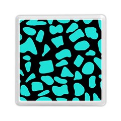 Neon Cow Dots Blue Turquoise And Black Memory Card Reader (square) by ConteMonfrey