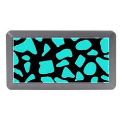 Neon Cow Dots Blue Turquoise And Black Memory Card Reader (mini) by ConteMonfrey