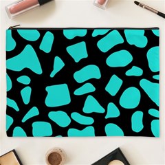 Neon Cow Dots Blue Turquoise And Black Cosmetic Bag (xxxl) by ConteMonfrey