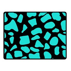 Neon Cow Dots Blue Turquoise And Black Double Sided Fleece Blanket (small)  by ConteMonfrey